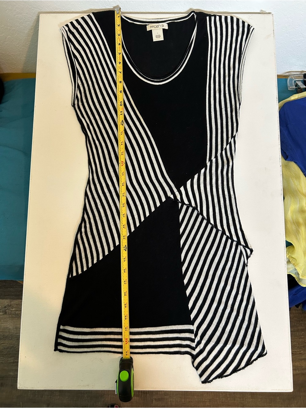 Alfani Black and White Geometric Striped Knit Dress